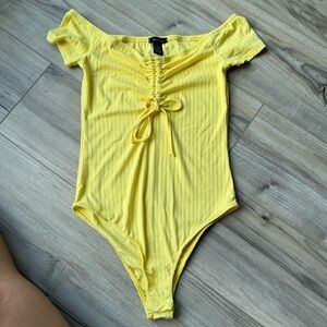 Rue21 Yellow Off the Shoulder Body Suit